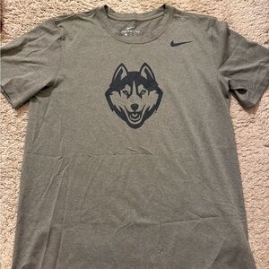 Nike Green Short Sleeve Tee with UConn Huskies Logo